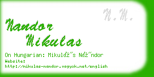 nandor mikulas business card